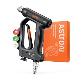 AstroAI Short Pressure Washer Gun with Swivel - High Pressure Washer with 4 Nozzles and 3/8” Swivel Quick Connector - 4060PSI Max and Compatible with Hose, Foam Cannon Car Wash Foam Gun, Black