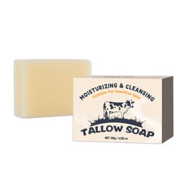 Rostblant 120g Rindertalgseife, Mit Blasennetz, Natürliche Talgseife aus Weidehaltung, Handgemachte Talgbalsamseife, Peeling Gesicht Tiefenreinigung Gesichtspflege