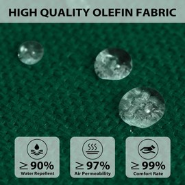 Sundale Outdoor Olefin Deep Seat Cushion Set of 2, Patio Chair Cushion and Pillow, Water-Resistant Sectional Sofa Pad with Straps Dark Green, 23 x 26 x 6 Inches