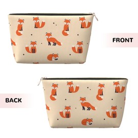 DITXIT Vintage Cute Little Red Fox Cosmetic Bag Travel Makeup Bag Organizer Toiletry Bag with Zipper Storage Pouch Coin Purse Brushes for Women Girls Gifts