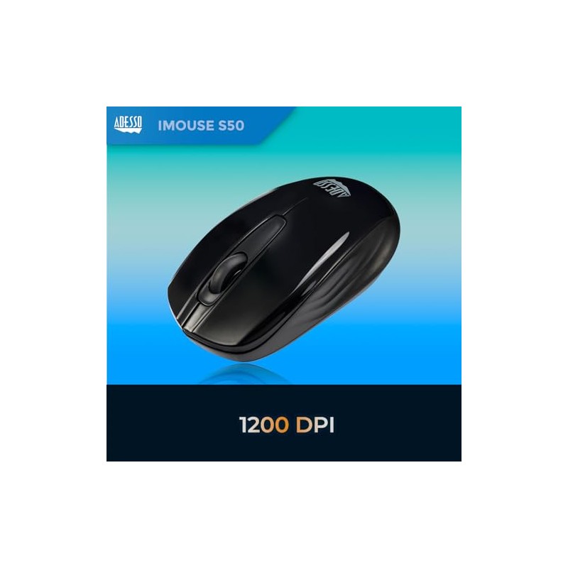 Adesso Ergonomic iMouse S50 - Wireless Optical Mouse
