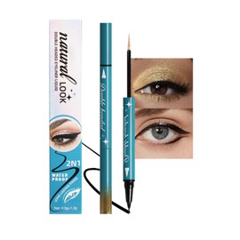 Double-Headed Liquid Sparkling Eyeshadow Eyeliner Pen for Women, Ultra - Fine Tip Glitter Shimmer Liner Shadow for Eye Makeup, High-Pigment Highlighter Brightener Stick,Waterproof Quick - Drying (3#)