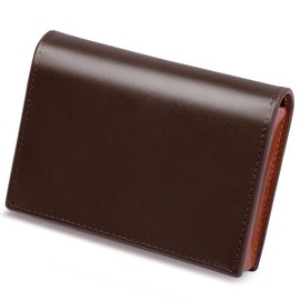 Men's Business Card Holder, Tochigi Leather, Genuine Leather, Business Card Case, Magnet, Large Capacity, 50 Pieces, Unisex, Simple, coffee/brown