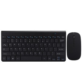 Wireless Keyboard Mouse Set Ultra Thin Mute Mini Home Office Computer Accessories 2.4G(Black )