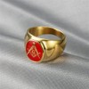INRENG Stainless Steel Gold Plated Freemason Masonic Rings for Men