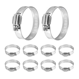 WEDEHE 10 Pcs Hose Clips, Adjustable Small Hose Clamp 304 Stainless Steel, 21-38mm Range Pipe Clips, Tube Clamp for Pool, Pond and Garden