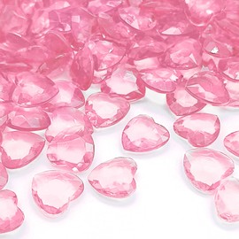 LYFJXX Acrylic Hearts, 1000pcs Small Plastic Hearts, Tiny Plastic Heart Valentine's Day Decorations, Heart Shaped Vase Fillers for Home Decor