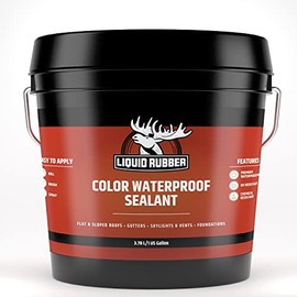 Liquid Rubber Color Waterproof Sealant - Multi-Surface Leak Repair Indoor and Outdoor Coating, Water-Based, Easy to Apply, Beige, 1 Gallon