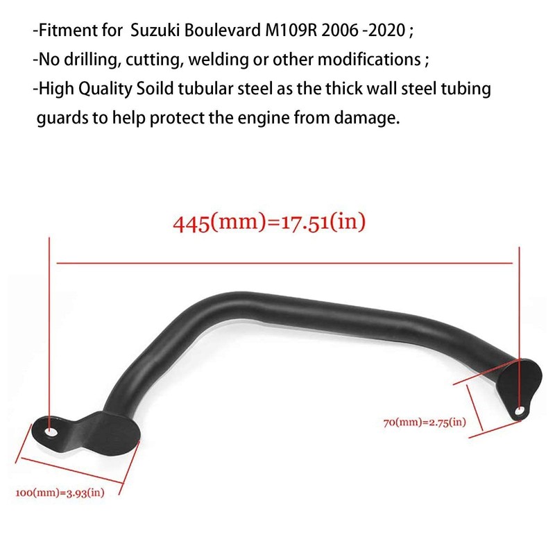 Worldmotop Front Highway Engine Guards crash bar Replacement for Suzuki