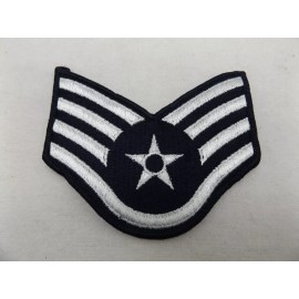 U.S AIR FORCE STAFF SERGEANT RANK INSIGNIA STRIPES MILITARY UNIFORM PATCHES PAIR