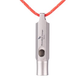 iBasingo Titanium Whistles Emergency Survival Safety Whistles with Lanyard Loud for Outdoor Camping Hiking Coaches Training Sports Key Chain Whistle Signaling Tool Ti9015O (1 Piece)