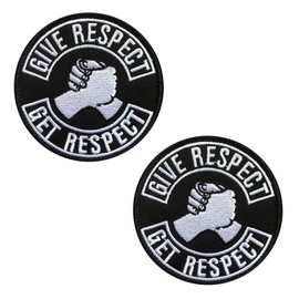 2 Pieces Give Respect Get Respect Tactical Patch Military Hook & Loop Embroidered Applique Respect Emblem Patch for Bags Caps Backpack Uniform Vest Clothes Tactical Travel or Collect