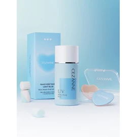 [Cezanne] Make Keep Base Light Blue + Mini Heart Puff 2P Special Set / [세잔느] 메이크 킵 베이스 라이트블루+미니 하트 퍼프 2P 기획 세트