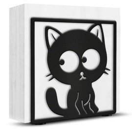 Wigag Cat Napkin Holder for Table Countertops, Matte Black Decorative Standing Napkin Dispenser for Kitchen Dining Outdoor, Farmhouse Metal Paper Cocktail Napkin Storage Holder