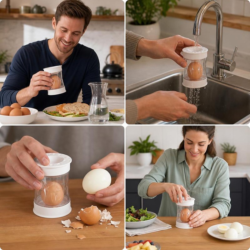 1 Pcs Manual Egg Peeler, Hard Boiled Egg Peeler Tool