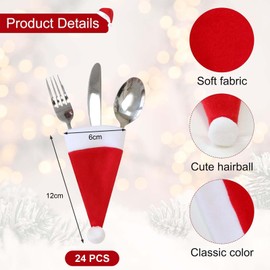 24 pieces mini Christmas hats, cutlery holder Christmas, small Christmas hats, Christmas hats, mini Christmas hat, mini Santa hat, Christmas hats for bottles, Christmas hat small