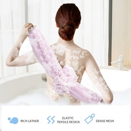 Toplive 2 Stück Badeschwamm,Duschschwamm Peelinghandschuh, Badebürste Peeling Schwamm, Sauberer Luffa Schwamm zum Baden, Dusche/Bad,Faserstruktur,Bequem und Weich Lila&Rosa