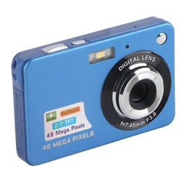 Digital Camera, 4K HD Camera, 48MP Autofocus Vlogging Camera with 8X Zoom, 2.7 Inch IPS Screen Compact Small Camera for Travel Party Growth Records (Blue)