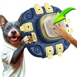 KADTC Dog Puzzle Toys Level 2 in 1 for Small/Medium/Large Dogs Slow Feeder with Button Mind Game Anti Boredom Keep Them Busy Enrichment Toy Treat Puzzles Food Dispenser Puppy Brain Mental Stimulation