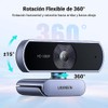 UGREEN Cámara Web HD con Micrófono 1080P30FPS,Corrección de Luz Automática