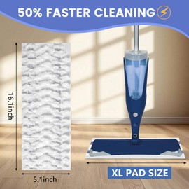 60 Pack Disposable Microfiber Cleaning Pads for Bona Mop | Heavy-Duty Replacement Pads Compatible with 15-18 inch Spray Flat Mops | Multi-Surface Hardwood Floor Cleaner Pad Refills