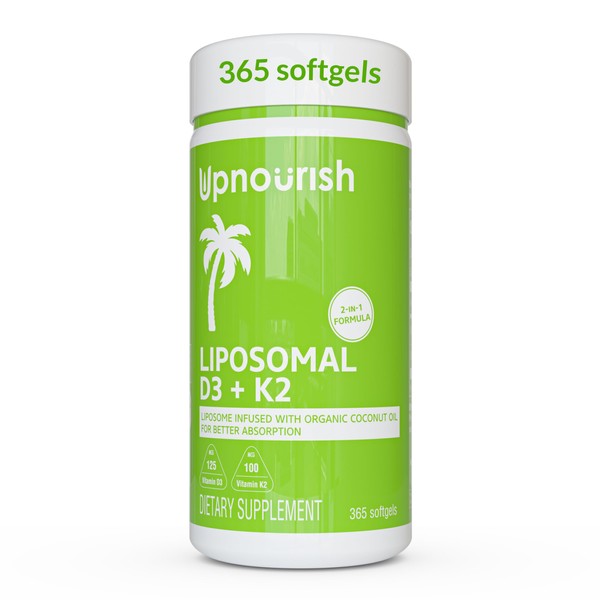 UpNourish Liposomal D3 & K2 MK-7, Advanced Absorption for Optimal