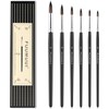 Squirrel Hair Watercolour Brushes, Fuumuui 6pcs Round Detail to Thick