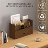 Bamboo Mail Organizer Countertop Desktop with Drawer - Desk Organizer