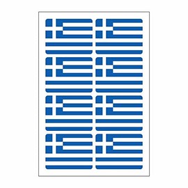 Generisch Greece Flag Sticker Set, 8 Pieces Stickers for Car, Bicycle & More, Weatherproof and UV Resistant, Semi Gloss, Blue, Vinyl