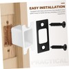 LALAFINA Black Gusset Screw Security Strike Plate Flush Bolt Black