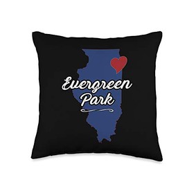 Cook County Souvenirs City of Evergreen Park Illinois | IL-Novelty Merch Gift-Throw Pillow, 16x16, Multicolor