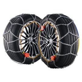 VEVOR Tire Chains, Snow Chains for SUV/Car/Trucks/Pickup Trucks, Adjustable Manganese Alloy Steel Thickening Snow Tire Chains for Anti-slip, Pack of 2 - Series 232605