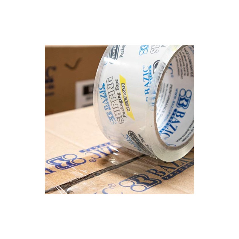 Bazic 1.88" X 49.9 m cinta de embalaje Super Clear