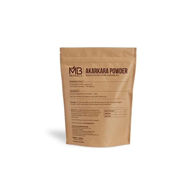 MB Herbals Pure Anacyclus pyrethrum Root Powder 3.5 oz /