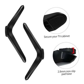 Sosoport 2 Pcs Tv Mount Stand Tabletop Tv Holder with Stable Support for Space Saving Plastic Brackets for Cabinets Shelves