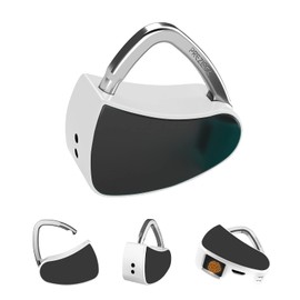 Fingerprint Padlock, Smart Padlock with Keyless Biometric, Colorful, Fashionable Lock, Compact Lock, USB Rechargeable,1Pack. (Vivid Snow)