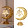 Tabletop Moon Lamp Iron Openwork Pattern LED Hanging Moon Shape