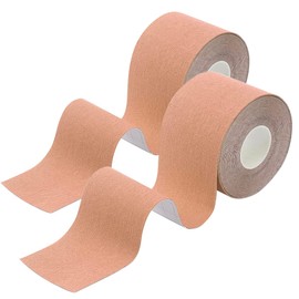 Kinesio Taping Tape, 2 Wraps, Supports Muscles and Joints, Strong Elasticity, Waterproof, Breathable, Multipurpose, Taping Tape for Fingers, Wrists, Ankles, Sports Type, Commercial Use, 1.6 x 16.4 ft (5 x 5 m), Beige