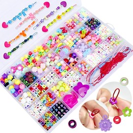 XHX 940+pcs Beads Set, Friendship Bracelet Kit Included Rainbow Beads,Letter Beads ，Heart Beads， Various Types of Beads with 12 Rubber Bands and 12 Heart-Shaped Buckles,1 Stickers