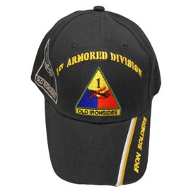 U.S. Army Division and Brigade Baseball Caps Quality Embroidered Hats (1st Armored Division Old Ironsides Soldiers)