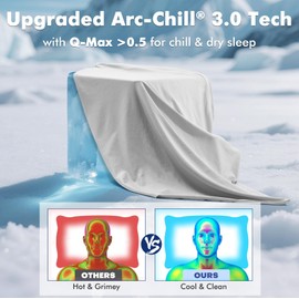 Elegear Cooling Pillow Cases for Hot Sleepers, Clean Fabric Silver Infused Cooling Pillowcase Q-Max>0.5, Soft Pillow Cases for Hair & Skin, Zipper Pillow Cases Set of 2 Gray (King, 20'' x 36'')