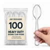 100 Pack Heavy Duty Clear Spoons – Re-usable & Dishwasher