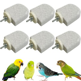 PINVNBY 6 PCS Bird Perch Bird Beak Grinding Stone Calcium Mineral Parrot Perch Foot Claws Trimmer Chew Toy Cage Accessories for Small Medium Budgie Cockatiel Conure Lovebird Finch