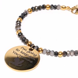 AICase For Fourth Wing Merch 4th Dragon Wing Natural Stone Bracelet Gifts for Rider Fans Book Lovers Bookworm Librarian Bookish Merchandise