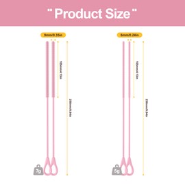 Silicone Straw Cleaner Brush - 2 Pcs Straw Brush for Water Bottle Sippy Cup Tubes Glass Straws, Reusable Bendable and Dishwasher Safe