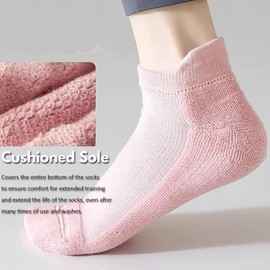 3 Pairs Cushioned Sole Pilates Socks Yoga Socks with Grips for Women Non-Slip Grip Socks,H HOME-MART Yoga Socks Grippy Socks for Ballet Barefoot Workout Anti Skid Athletic Socks