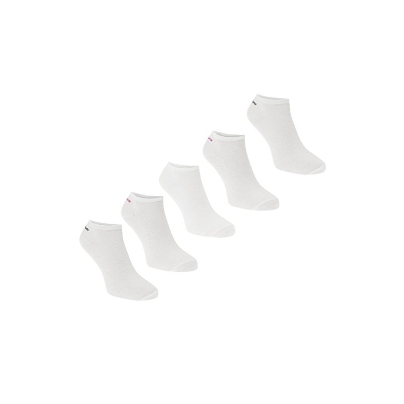 Slazenger Womens Trainer Socks 5 Pack Lightweight White Ladies 4-8