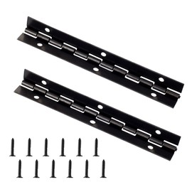 Piano Metal Hinge,2Pcs Black Chrome Plated Long Hinge 270 Degree Open Folding Piano Hinges Thick Iron Furniture Hinge Heavy Duty Piano Hinge with Screws for Pianos Cabinet Doors Windows Boats