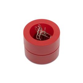 MAUL Magnetic Paperclip Holder, Ø 73mm, H66mm, Red