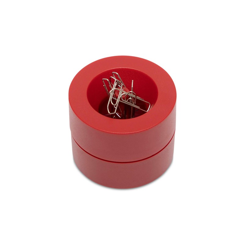 MAUL Magnetic Paperclip Holder, Ø 73mm, H66mm, Red